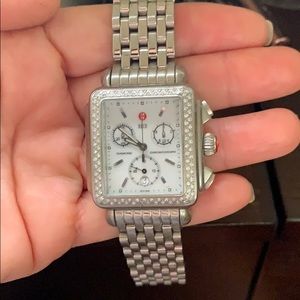 Michelle watch with diamonds around face